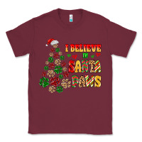 Burgundy i believe in santa paws Classic Tee - MaliasSmallBusiness