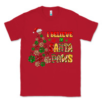 Red i believe in santa paws Classic Tee - MaliasSmallBusiness