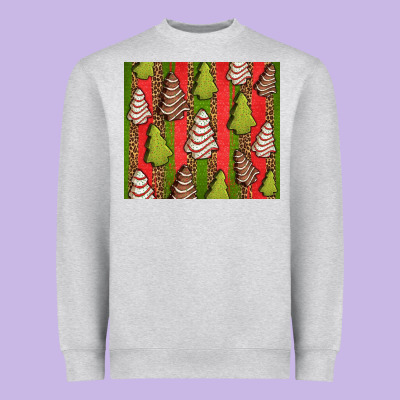 Christmas Cakes Leopard Heavyweight Sweatshirt Designed By Jasminsmagicworld