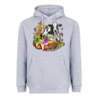 Heather Grey holstein mardi gras Heavyweight Hoodie - OliviaCreatesArt