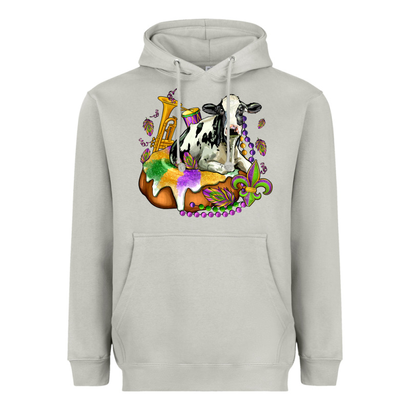 Holstein Mardi Gras Heavyweight Hoodie by OliviaCreatesArt | Teevron