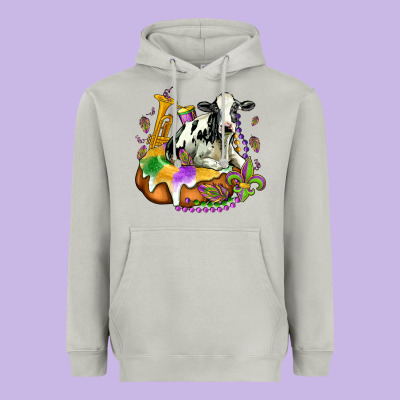 Holstein Mardi Gras Heavyweight Hoodie Designed By Oliviacreatesart