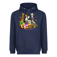 Navy holstein mardi gras Heavyweight Hoodie - OliviaCreatesArt