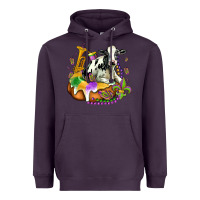 Plum holstein mardi gras Heavyweight Hoodie - OliviaCreatesArt