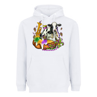 White holstein mardi gras Heavyweight Hoodie - OliviaCreatesArt