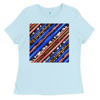 Baby Blue western america seamless pattern Ladies Tee - BundleAndBundleShop