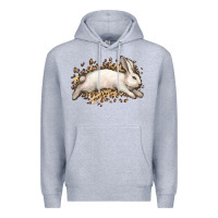 Heather Grey Bunny Rabbit leopard Easter Day Premium Hoodie - HowdyJamesFarm