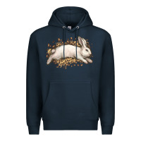 Navy Bunny Rabbit leopard Easter Day Premium Hoodie - HowdyJamesFarm