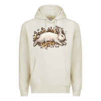 Oatmeal Heather Bunny Rabbit leopard Easter Day Premium Hoodie - HowdyJamesFarm
