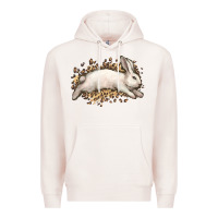 Pale Pink Bunny Rabbit leopard Easter Day Premium Hoodie - HowdyJamesFarm