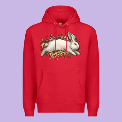 Bunny Rabbit Leopard Easter Day Premium Hoodie Designed By Howdyjamesfarm