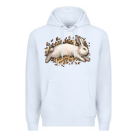 White Bunny Rabbit leopard Easter Day Premium Hoodie - HowdyJamesFarm