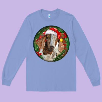 Boer Goat Christmas Long Sleeve Tee Designed By Lillyallendesigns