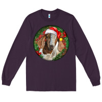 Plum Boer Goat Christmas Long Sleeve Tee - LillyAllenDesigns