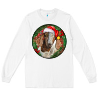White Boer Goat Christmas Long Sleeve Tee - LillyAllenDesigns