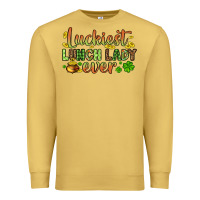 Antique Gold St. Patrick's Luckiest lunch lady ever Premium Sweatshirt - OliviaCreatesArt