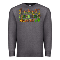 Charcoal Heather St. Patrick's Luckiest lunch lady ever Premium Sweatshirt - OliviaCreatesArt