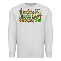 Dove Grey St. Patrick's Luckiest lunch lady ever Premium Sweatshirt - OliviaCreatesArt