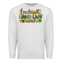Oatmeal Heather St. Patrick's Luckiest lunch lady ever Premium Sweatshirt - OliviaCreatesArt