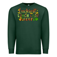Sports Green St. Patrick's Luckiest lunch lady ever Premium Sweatshirt - OliviaCreatesArt