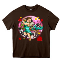 Chocolate Brown cupid with arrows and stars Heavy Core Tee - AdoDesignShop