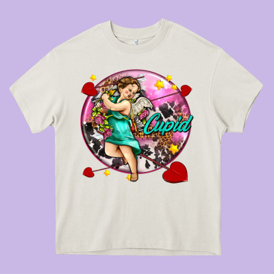 Cupid With Arrows And Stars Heavy Core Tee Designed By Adodesignshop