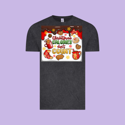 Christmas Calories Don't Count Vintage Tee Designed By Maliassmallbusiness