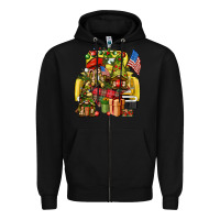 Black Christmas army gnomes truck 4th of july Zipper Hoodie - HowdyJamesFarm