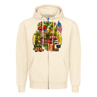 Sandshell Christmas army gnomes truck 4th of july Zipper Hoodie - HowdyJamesFarm