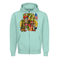 Seafoam Christmas army gnomes truck 4th of july Zipper Hoodie - HowdyJamesFarm