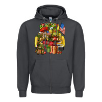 Smoke Christmas army gnomes truck 4th of july Zipper Hoodie - HowdyJamesFarm