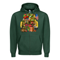 Sports Green Christmas army gnomes truck 4th of july Zipper Hoodie - HowdyJamesFarm
