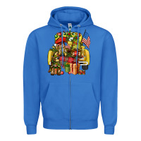 True Royal Christmas army gnomes truck 4th of july Zipper Hoodie - HowdyJamesFarm