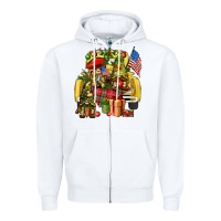 White Christmas army gnomes truck 4th of july Zipper Hoodie - HowdyJamesFarm