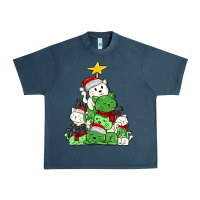 Midnight Navy Christmas cat tree Urban Heavy Tee - MaliasSmallBusiness