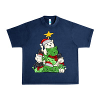 Navy Christmas cat tree Urban Heavy Tee - MaliasSmallBusiness