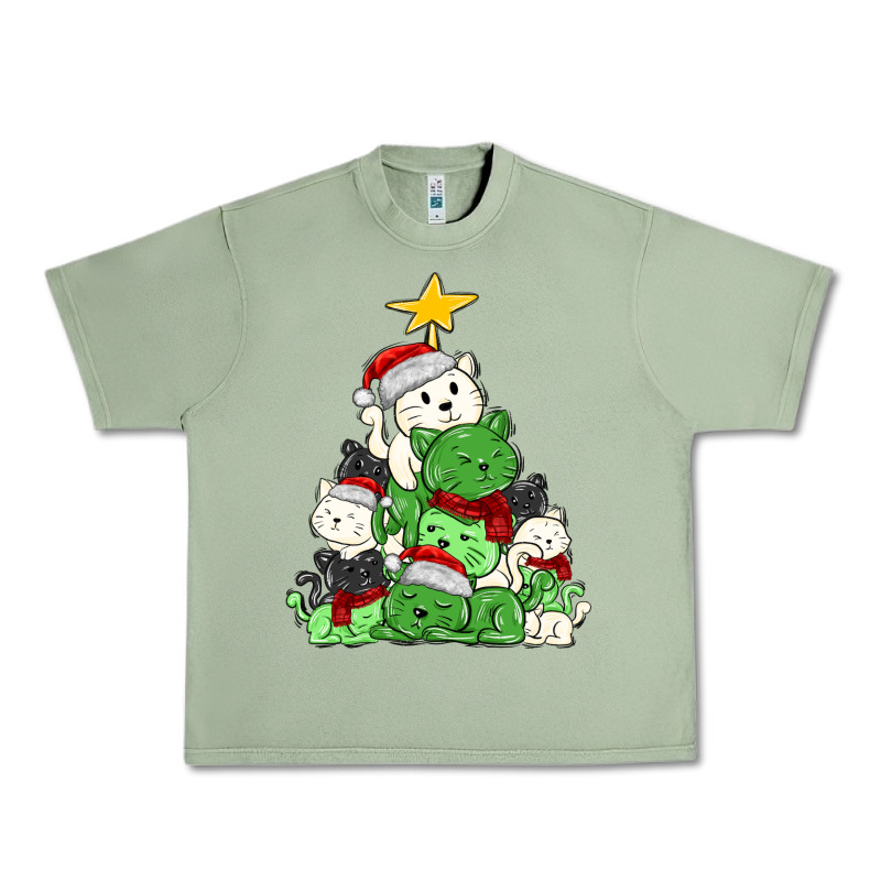 Christmas Cat Tree Urban Heavy Tee by MaliasSmallBusiness | Teevron