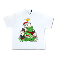 White Christmas cat tree Urban Heavy Tee - MaliasSmallBusiness