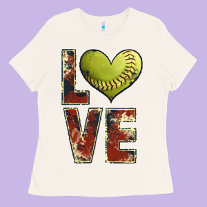 Softball Love Ladies Tee Designed By Jahusdesignshop
