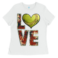 White softball love Ladies Tee - JahusDesignShop