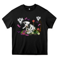 Black halloween cow and ghosts Heavy Core Tee - AdoDesignShop