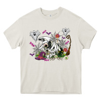 Cream halloween cow and ghosts Heavy Core Tee - AdoDesignShop