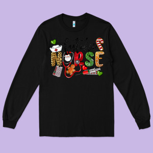 Chrismas Future Nurse Long Sleeve Tee Designed By Lillyallendesigns