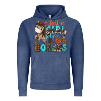Vintage Denim just a girl who loves horses Vintage Hoodie - NancyCooperArtShop