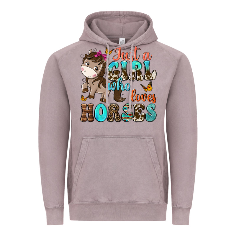 Just A Girl Who Loves Horses Vintage Hoodie by NancyCooperArtShop | Teevron