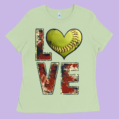 Softball Love Ladies Tee Designed By Jahusdesignshop
