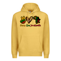 Antique Gold Peace love Juneteenth Premium Hoodie - HowdyJamesFarm