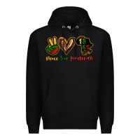 Black Peace love Juneteenth Premium Hoodie - HowdyJamesFarm