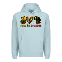 Blue Mist Peace love Juneteenth Premium Hoodie - HowdyJamesFarm
