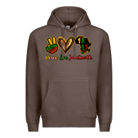 Coffee Peace love Juneteenth Premium Hoodie - HowdyJamesFarm